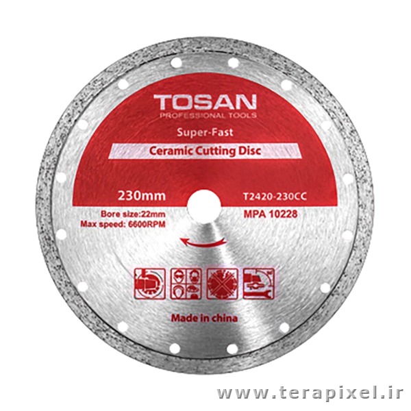 صفحه سرامیک بر 230 میلیمتری توسن مدل Tosan T2420-230CC